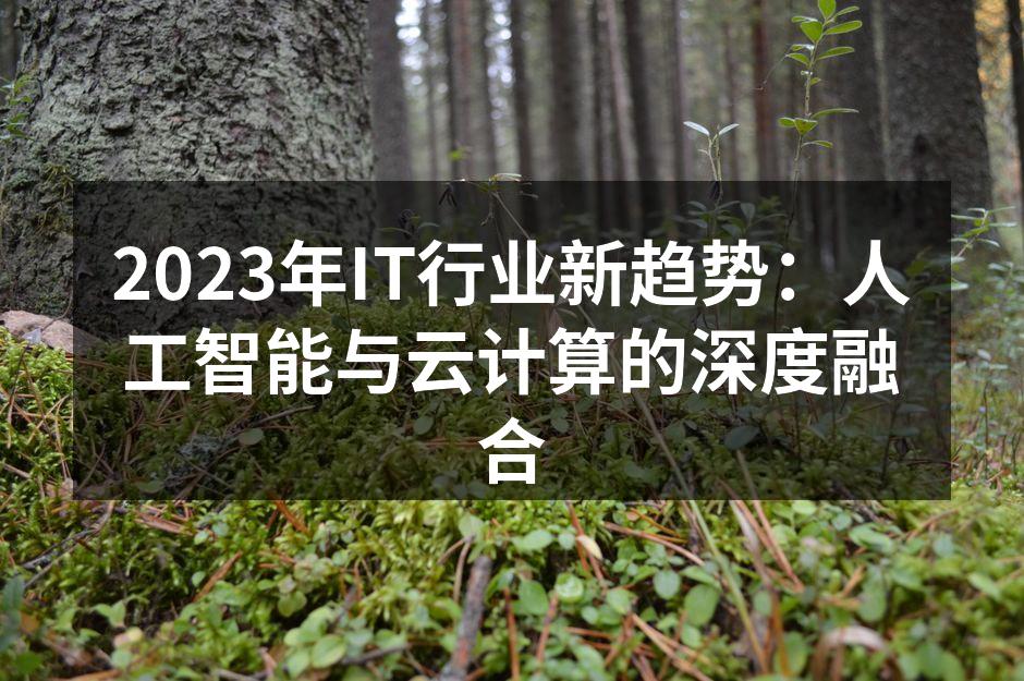 2023年IT行业新趋势：人工智能与云计