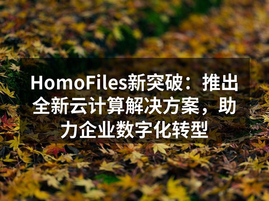 HomoFiles新突破：推出全新云计算